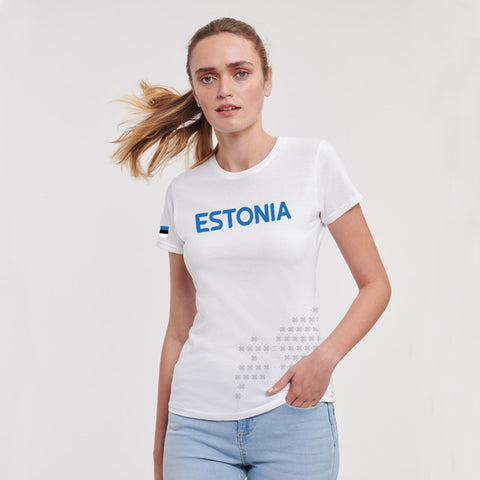 Estonian Gymnastics ESTONIA etno naiste T-särk valge