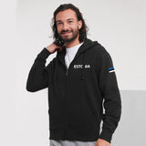 Team Estonia meeste lukuga kapuutsiga pusa, must