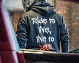 Cars & Coffee "Ride to Live" kapuutsiga pusa, must