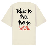 Cars & Coffee "Ride To Live" Oversized T-särk, Natural