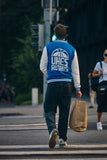 "Ühes Rütmis" College jakk, sini/valge