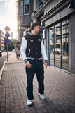 "Ühes Rütmis" College jakk, must/valge