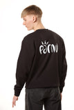 Pärnu Spordikooli crewneck pusa, must