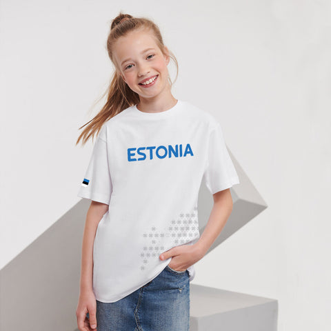 Estonian Gymnastics ESTONIA etno laste t-särk valge