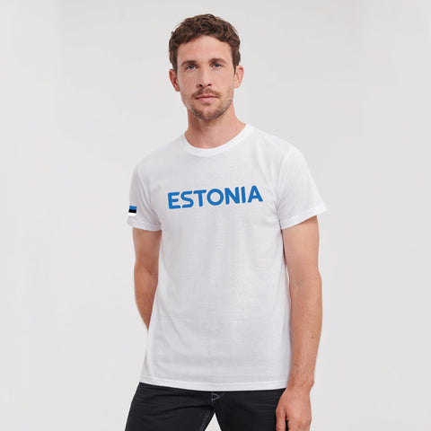 Estonian Gymnastics ESTONIA meeste valge T-särk