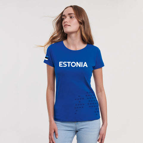 Estonian Gymnastics ESTONIA etno naiste T-särk sinine