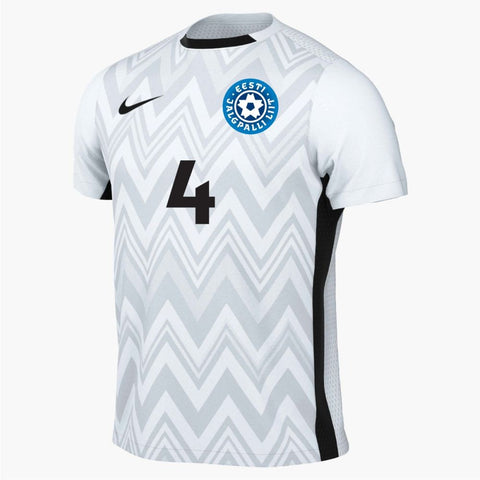 UUS! 2024 Eesti jalgpallikoondise valge mängusärk (soovi korral nime ja numbriga)