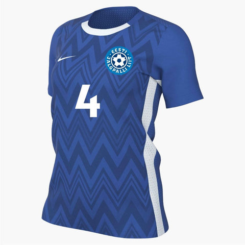 UUS! 2024 Eesti jalgpallikoondise sinine naiste mängusärk (soovi korral nime ja numbriga)