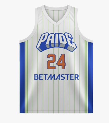 Paide Betmaster 25/26 valge mängusärk - nime ja numbriga