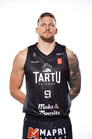 Tartu Ülikool 25/26 must mängusärk - nime ja numbriga
